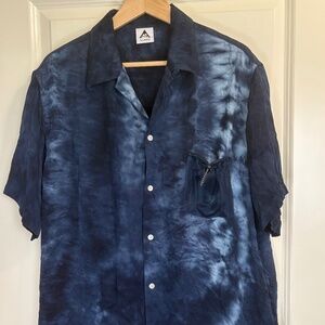 Wasted Collective Bali Tie-Dye Pattern Shirt Size XL Button Up Short Sleeve